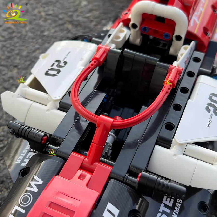 HUIQIBAO Racing Sportwagen Bausteine Set, 1:8, Rot - Bild 3