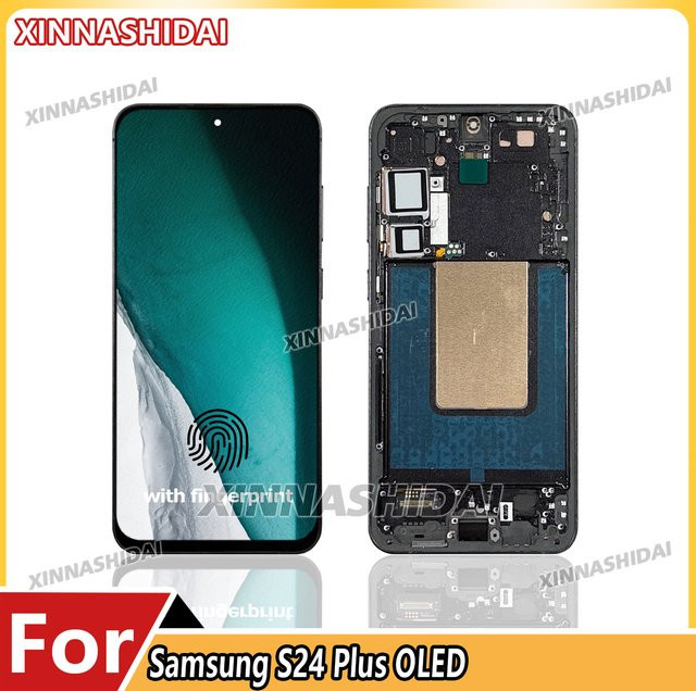 UNAZIPCA OLED-Display mit Rahmen für Samsung Galaxy S24 Plus in Schwarz oder Silber - Bild 1