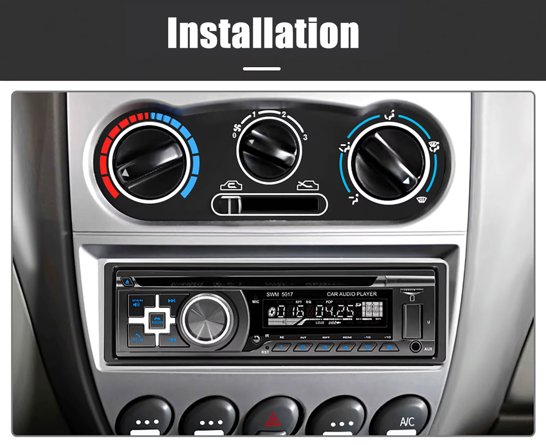 ESSGOO Universal-Autoradio mit DAB+, CD, DVD, MP3, USB, Bluetooth, SD, Aux-In und TF in Schwarz - Bild 4
