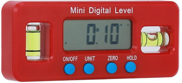 Elektronische Wasserwaage TOMTOP Magnetisch mit Datenspeicherung, Grau und Rot, 100mm - Bild 1