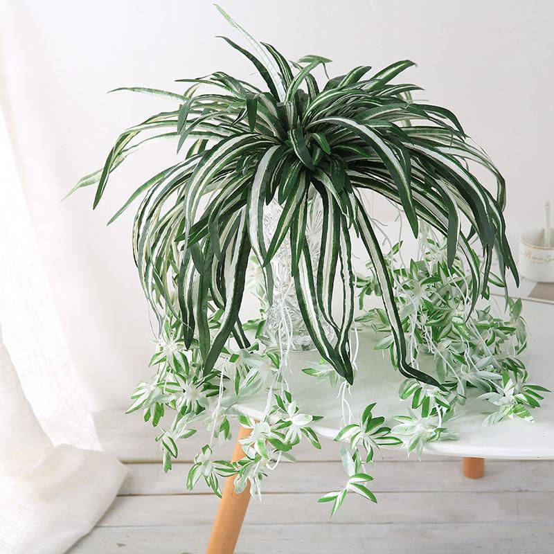 Homelife03 Künstliche Chlorophytum Hängepflanze in Grün, 65 cm Wandbehang aus Kunststoff - Bild 5