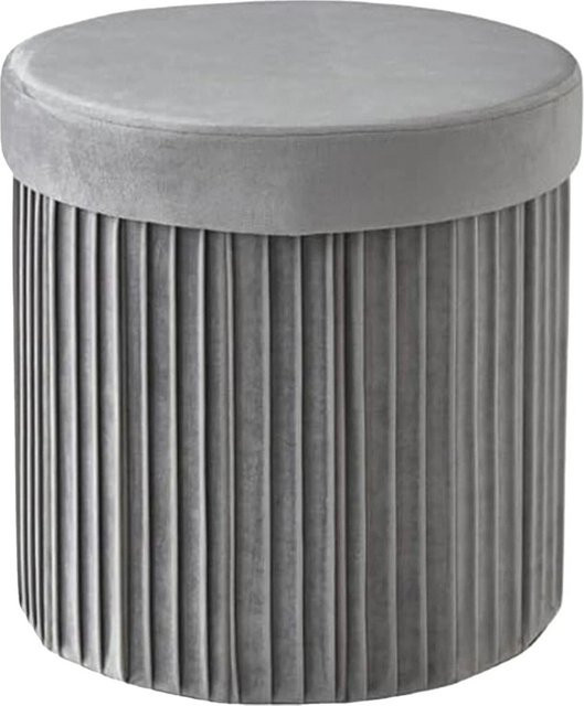 Relaxdays Sitzhocker aus Samt in Grau mit Stauraum, faltbar, B/T/H: 38 x 38 x 38 cm - Bild 1