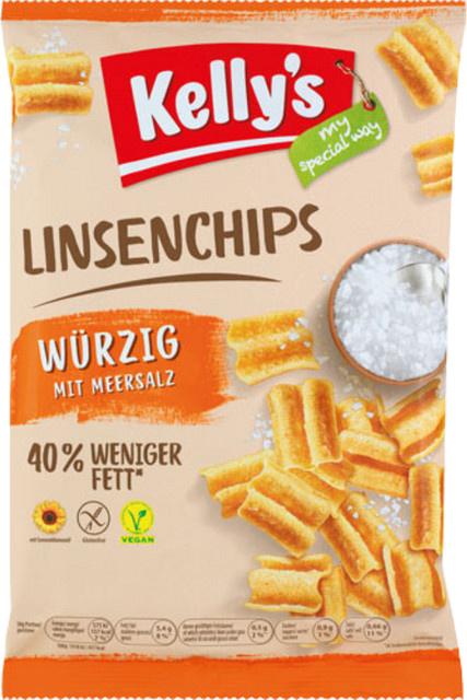 Kelly's LinsenChips Würzig mit Meersalz 90 g - Bild 1