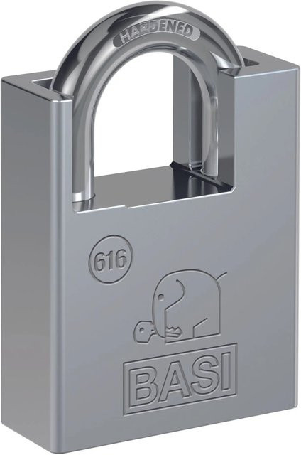 BASI Vorhängeschloss VHS 616 aus Stahl in Silber mit 60 mm Breite und Bügelschutz - Bild 1
