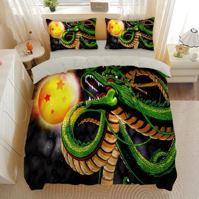 Dragon Ball Bettwäsche-Set mit Goku Super Saiyan Motiv von Lodestar, 2-teilig, 3D-Druck, Multicolor, B/H: 135 x 100 cm - Bild 1