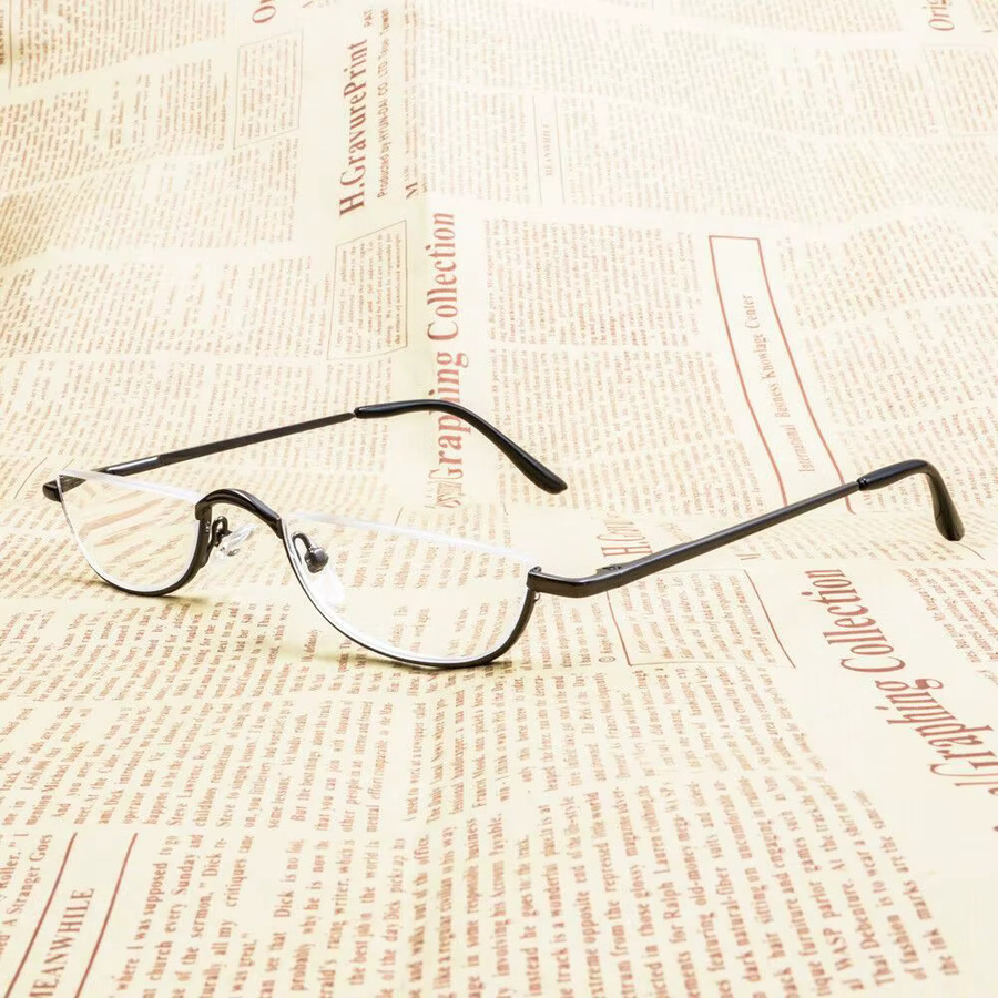 Gootrades Lesebrille, Halbmond, Metall, Unisex, schwarz - Bild 2
