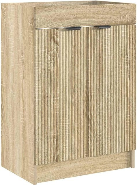 vidaXL Badschrank Unter dem Waschbecken in Sonoma-Eiche, modern mit Regalfächern und Schranktüren, B/T/H: 56 x 37,5 x 81 cm - Bild 1