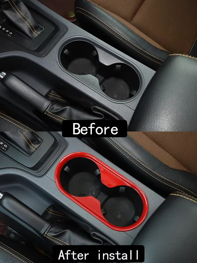 Owntycar Carbon Faser Zubehör für Ford Ranger 2015-2021 Mittelkonsole Getränkehalter Abdeckung in Schwarz - Bild 4