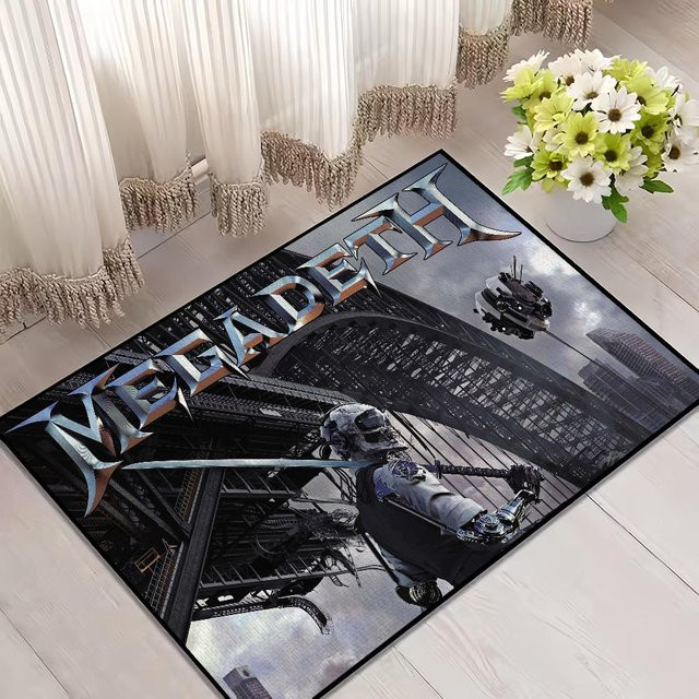 Megadeth Band Fußmatte Rutschfest und Waschbar, Schwarz, B/T: 80 x 50 cm - Bild 1