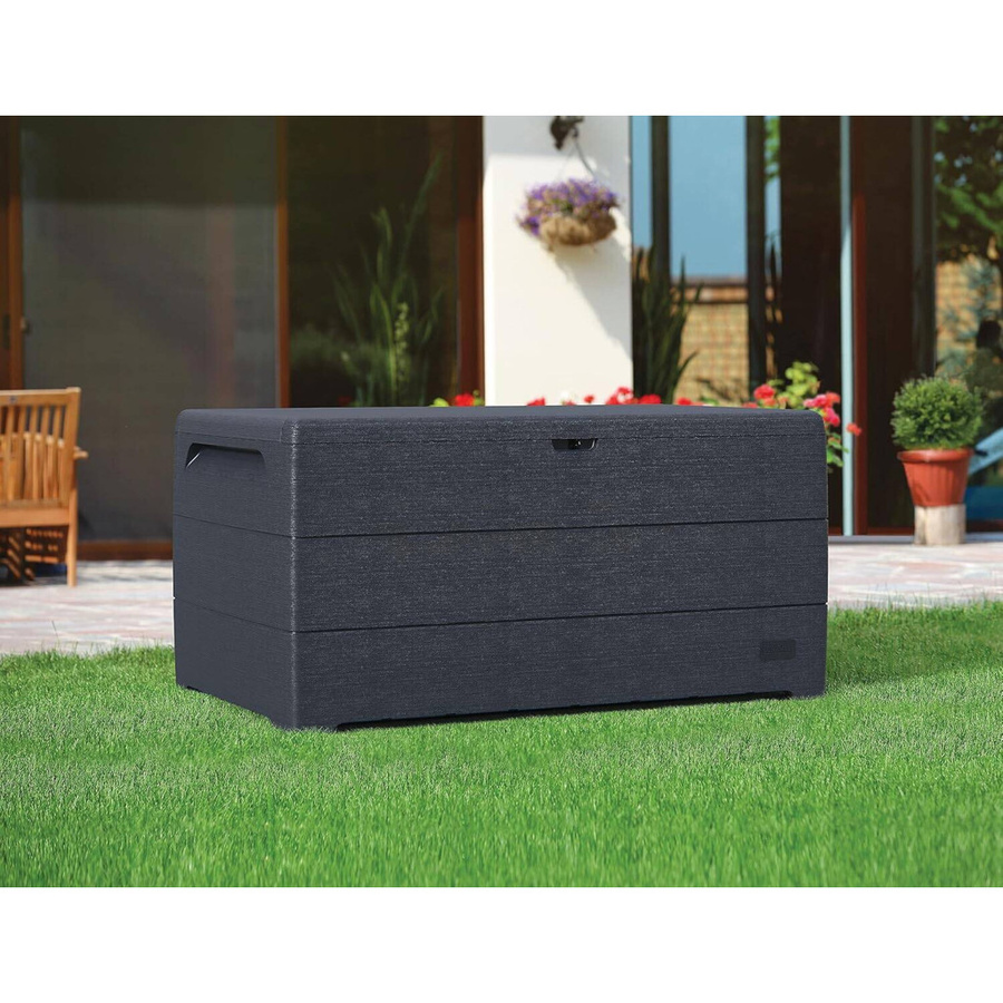 Duramax Durabox Garten Aufbewahrungsbox aus Kunststoff in Grau/Anthrazit, B/T/H: 130 x 70 x 63 cm - Bild 2