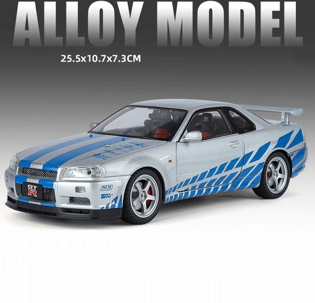 Linyi toy car Gtr Skyline Legierung Auto Druckguss Modell, 1:18, mit Licht und Sound, ab 14 Jahren - Bild 1