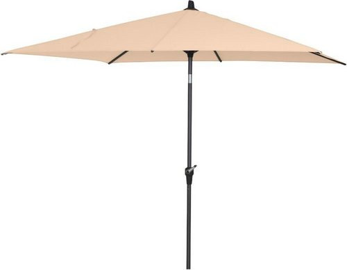 SIENA GARDEN Mittelstockschirm FAGUS Autotilt in Natur mit Aluminiumgestell und Polyesterbespannung, B: 250 cm, T: 200 cm - Bild 1