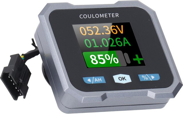 DIYelecs Bluetooth-Batteriemonitor mit 1,8-Zoll-Bildschirm, wasserdicht, 400 A, 10-100 V Shunt, Farbe: Grau - Bild 1