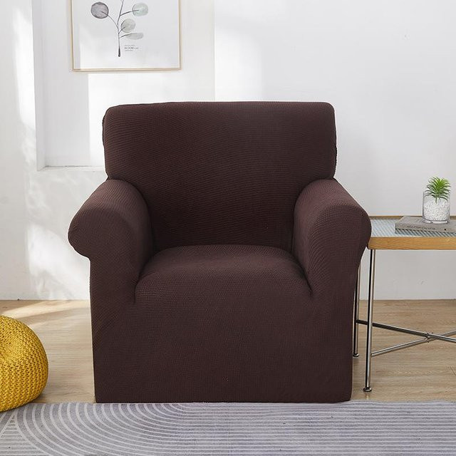 Yiran Furniture Elastischer Einzelsofa-Vollbezug in Braun für Sessel, Breite: 90-140 cm - Bild 1