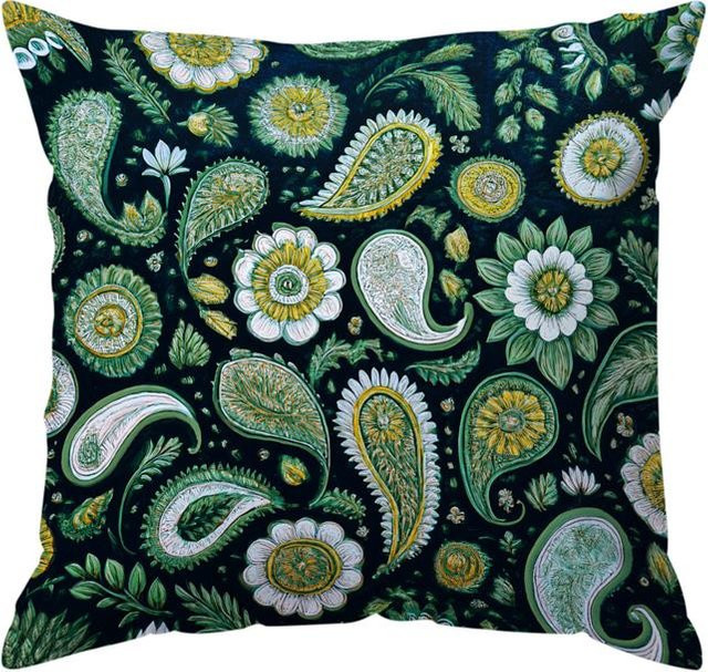 Kissenbezug mit Paisley-Muster im Vintage-Stil aus Polyester, B/B: 18 x 18 cm - Bild 1