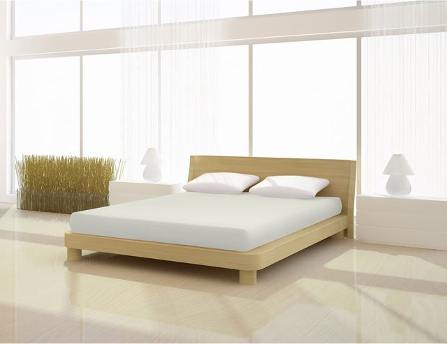 Mr. Sandman Spannbetttuch Fein Jersey de luxe in Weiß, B/T: 120 x 130 cm, Höhe: 200 cm - Bild 1