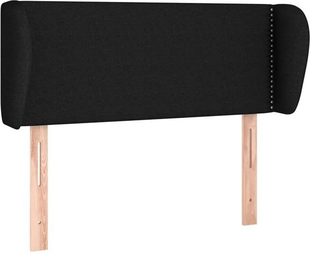vidaXL Kopfteil mit Ohren in Schwarz aus Stoff, Breite: 103 cm, Tiefe: 23 cm, Höhe: 78-88 cm - Bild 1