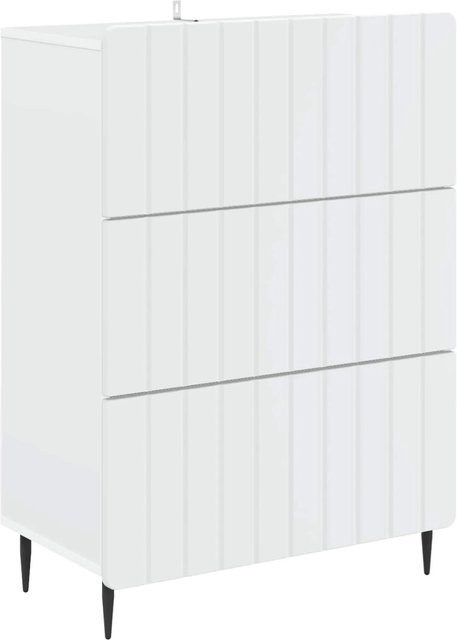vidaXL Schubladenschrank Weiß mit Streifenmuster aus Holzwerkstoff, B/T/H: 66 x 34,5 x 92 cm - Bild 1