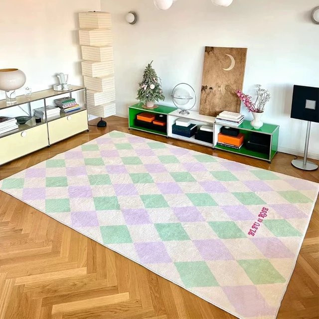 VIKAMA Kaschmir Teppich im Ins-Stil, waschbar für Wohnzimmer und Schlafzimmer - Bild 1