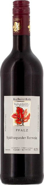 Karlheinz Roth & Sohn GbR Spätburgunder Rotwein halbtrocken 2022 0,75 l - Bild 1