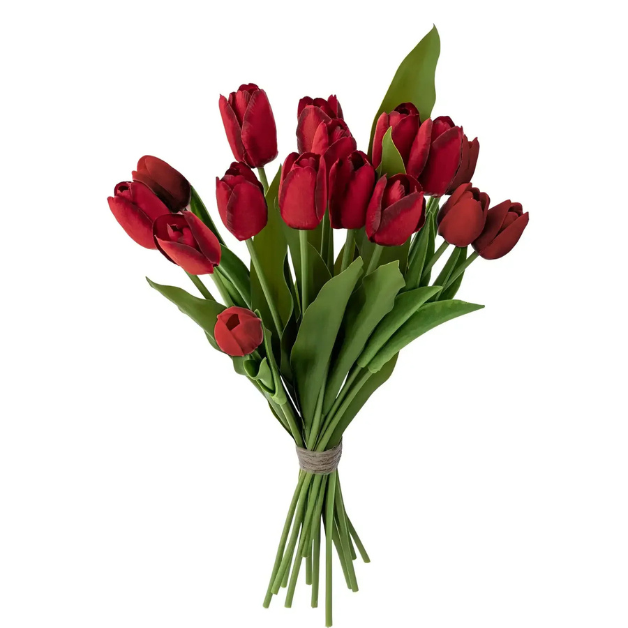 Bloomingville Roter Tulpenstrauß in Rot und Grün, Höhe: 35 cm - Bild 1
