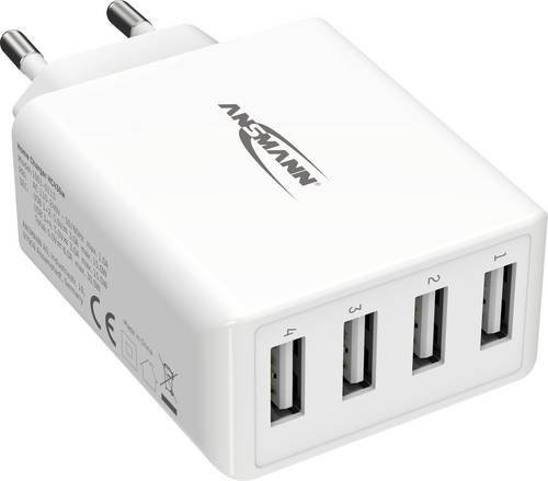 Ansmann HomeCharger HC430 USB-Ladegerät mit 4 USB-A Ports, 30W, Weiß - Bild 1