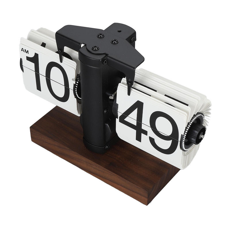 CosyHome Retro Mechanische Flip-Uhr mit Holzbasis, Digitaler Tischwecker im Vintage-Design, mehrfarbig - Bild 5
