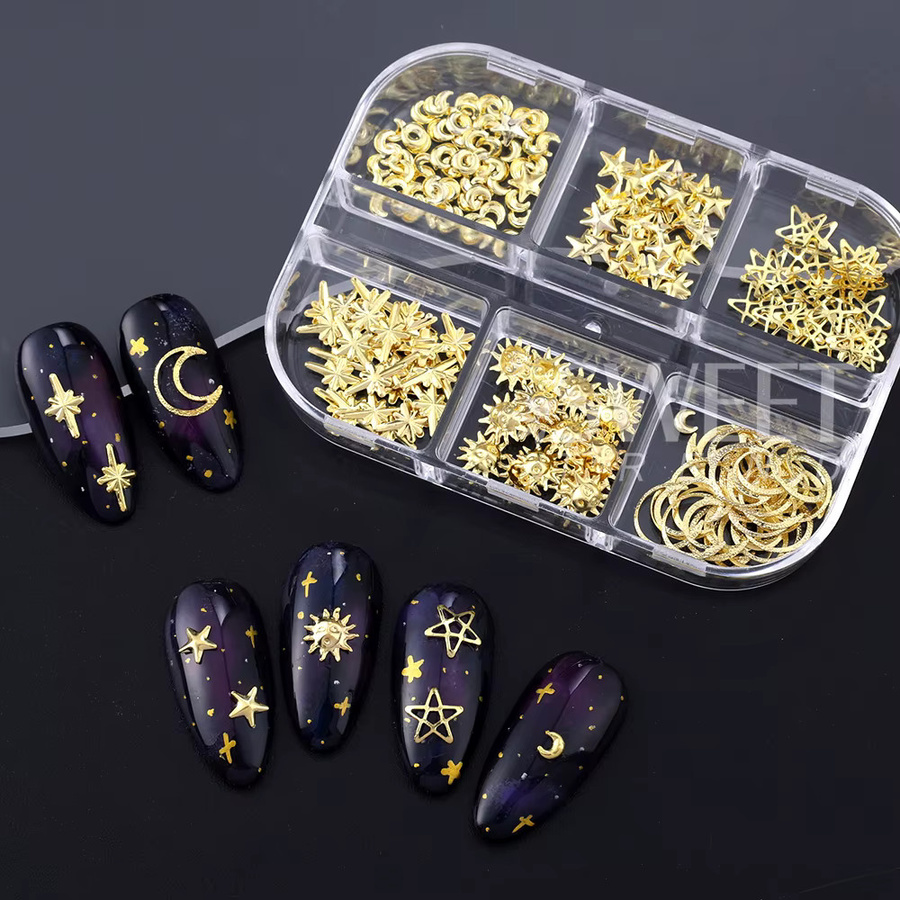 SWEET TREND Nagelkunst-Charms, Gold, Metallic, Unisex - Bild 4