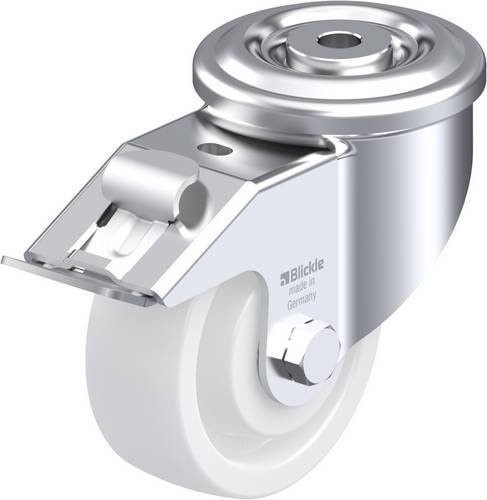 Blickle LKR-SPO 100K-FI Lenkrolle mit Feststeller in Silber und Weiß, Rad-Durchmesser: 100 mm, Tragfähigkeit: 350 kg - Bild 1