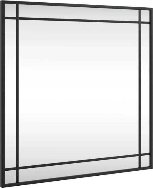 vidaXL Wandspiegel Schwarz Quadratisch aus Metall und Glas B: 60 cm, H: 60 cm - Bild 1