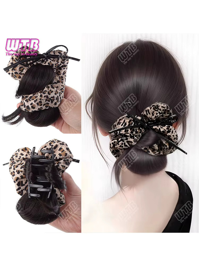 WTB Low-Bun-Perücke, Leopardenmuster, Damen - Bild 6
