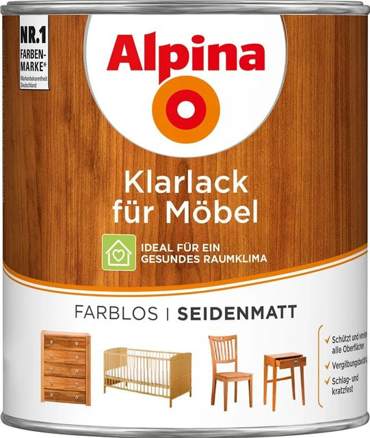 Alpina Klarlack für Möbel Transparent Seidenmatt 750 ml - Bild 1