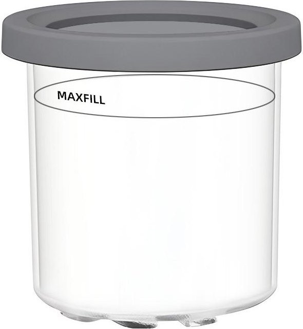 Monoclecty Eisbecher Pint mit Deckel für Creami Pints, grau und transparent - Bild 1