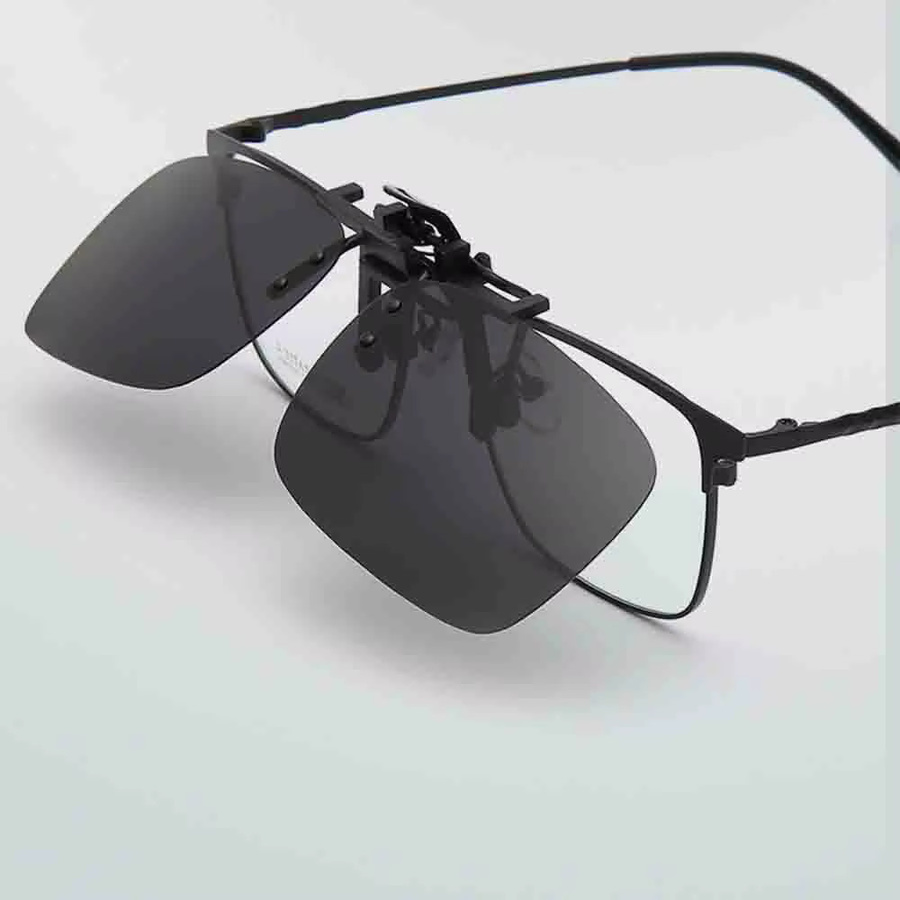 KLASSNUM Clip-On-Sonnenbrille, rectangular, randlos, gelb, Metal, Unisex - Bild 5