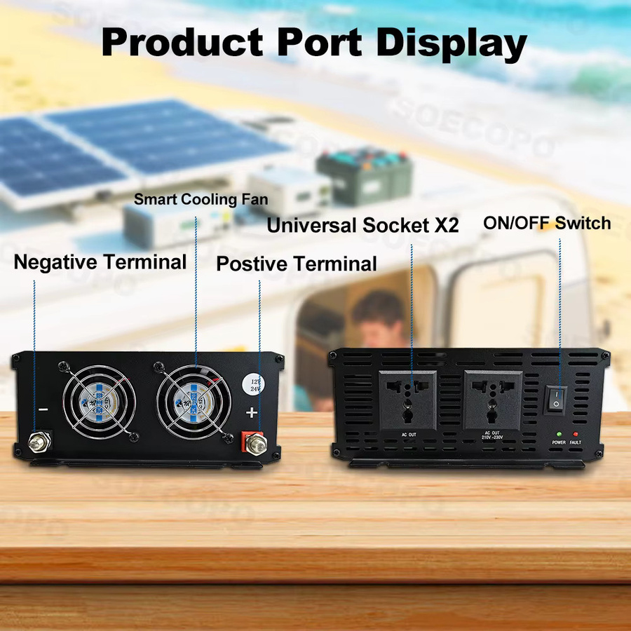 SOECOPO Auto Smart Solar Inverter 30000W mit Dual Spannung Eingang DC 12V/24V/48V/60V/72V zu AC 110V/220V für Zuhause und Camping RV - Bild 5