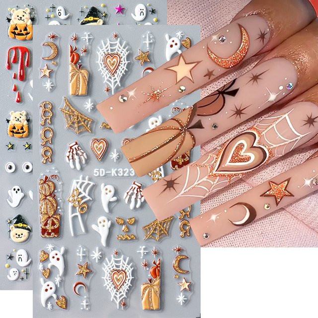 Full Beauty Nail Art Aufkleber, 2 Stück, 5D Glitzer, Schimmernd - Bild 1