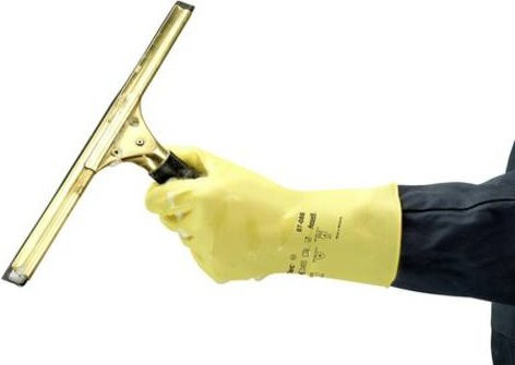 Ansell AlphaTec Baumwollvelour Chemikalienhandschuhe Gelb Größe 6.5, 7 nach EN 388, EN 420 und EN 374-5 - Bild 1