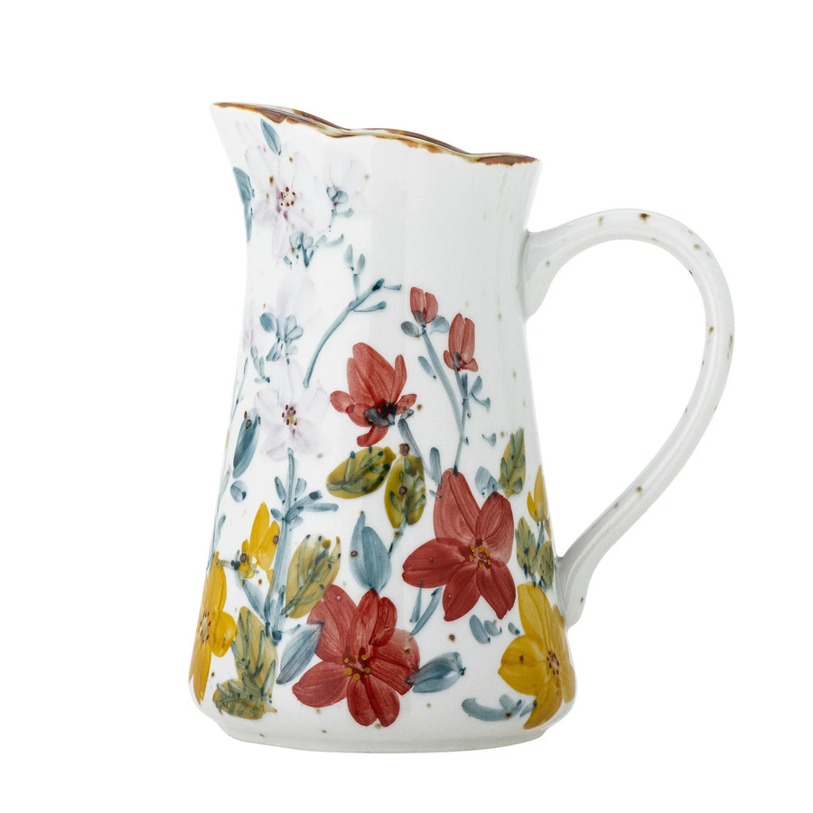 Bloomingville Savina Steingut Krug mit floralem Muster, Mehrfarbig, 1,9 l - Bild 1