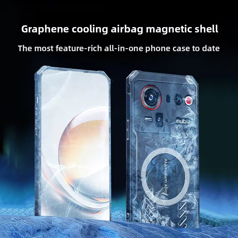 Magnetische Stoßfeste Schutzhülle für ZTE Nubia Z80, Z70 und Z60 Ultra in Blau mit Wärmeableitung und Kameraschutz - Bild 2