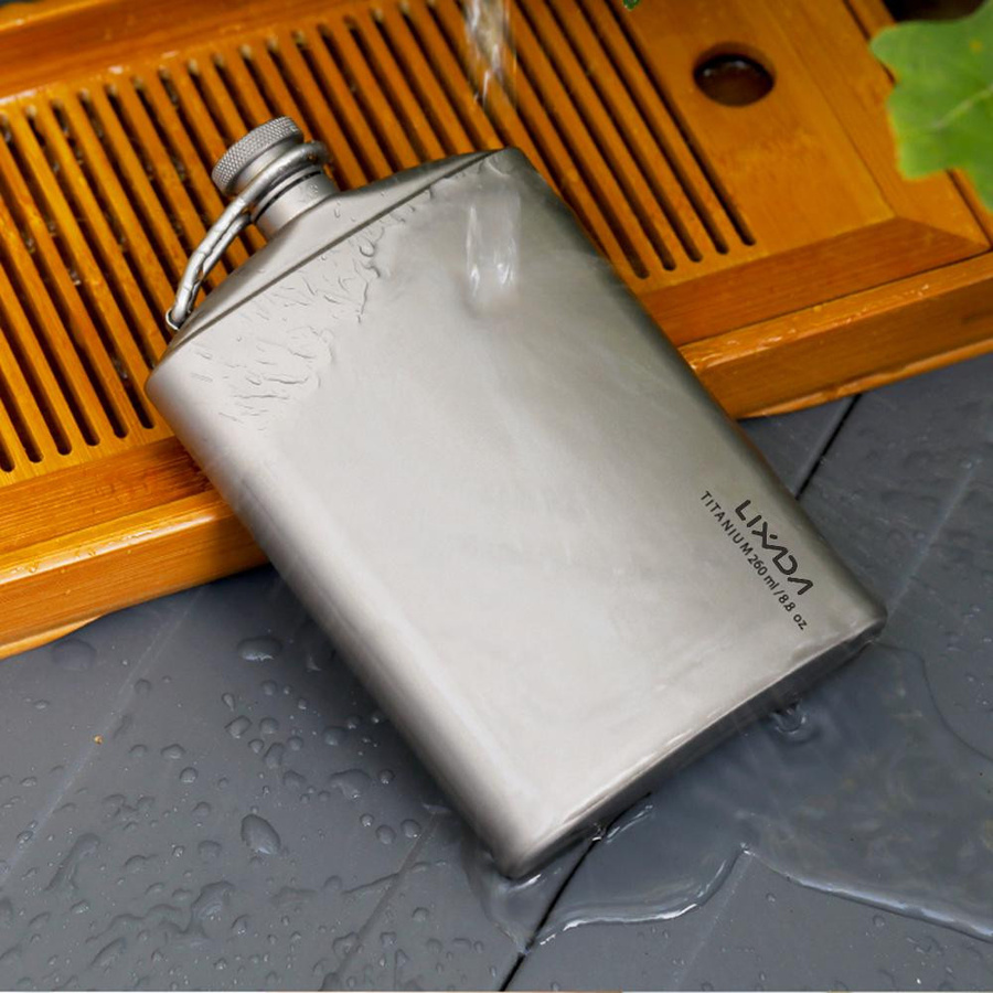 Lixada Auslaufsichere Ti-Flasche in Silber für Outdoor, Camping und Reisen, 260 ml - Bild 2