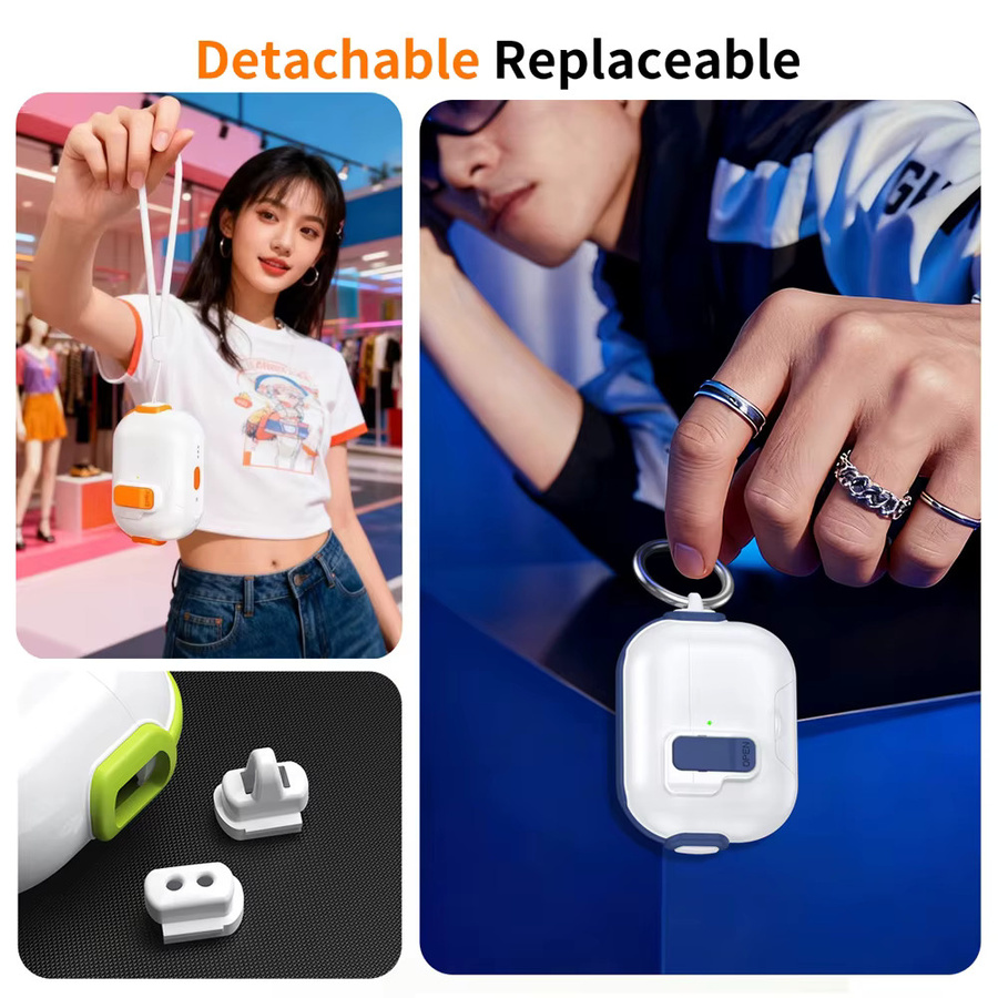 XhaoR Schutzhülle für AirPods Pro 3 in Blau mit Magnet, Sicherheitsschloss, Haken, Telefonhalter, Lanyard und Schlüsselanhänger - Bild 5