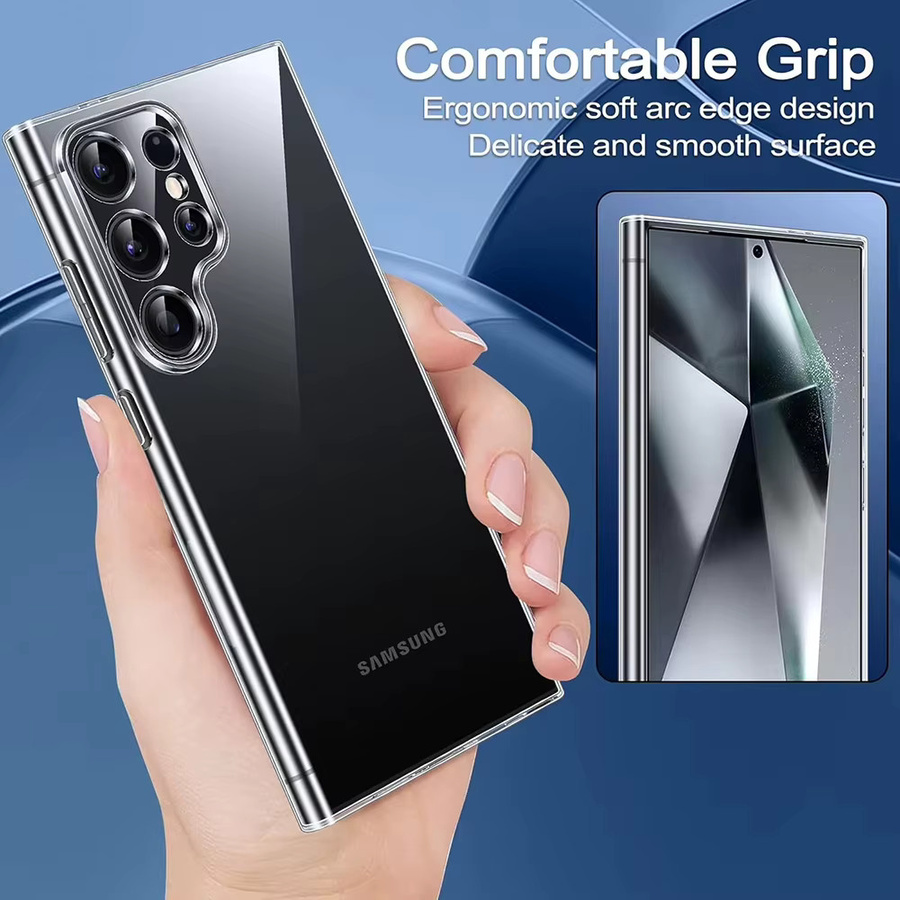Transparente stoßfeste Silikon-Handyhülle mit Vollkamera-Schutz für Samsung Galaxy S25 S24 S23 S22 S21 S20 Ultra Plus FE - Bild 4