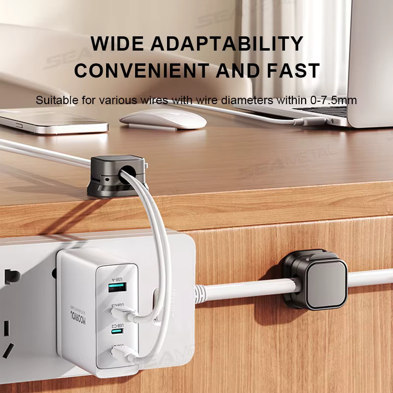 SEAMETAL 10 Stück magnetische Ladekabelhalter, selbstklebend, USB-Kabelorganizer für Auto und Büro, Schwarz - Bild 2
