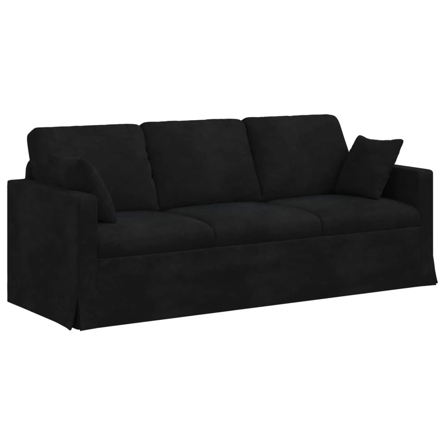 vidaXL Sofa in Schwarz aus Samt mit Metallrahmen, Breite: 198 cm, Tiefe: 78 cm, Höhe: 80 cm - Bild 2