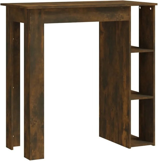vidaXL Bartisch mit Regal in Räuchereiche, modernem Design, Farbe: Braun, B/T/H: 102 x 50 x 103,5 cm - Bild 1