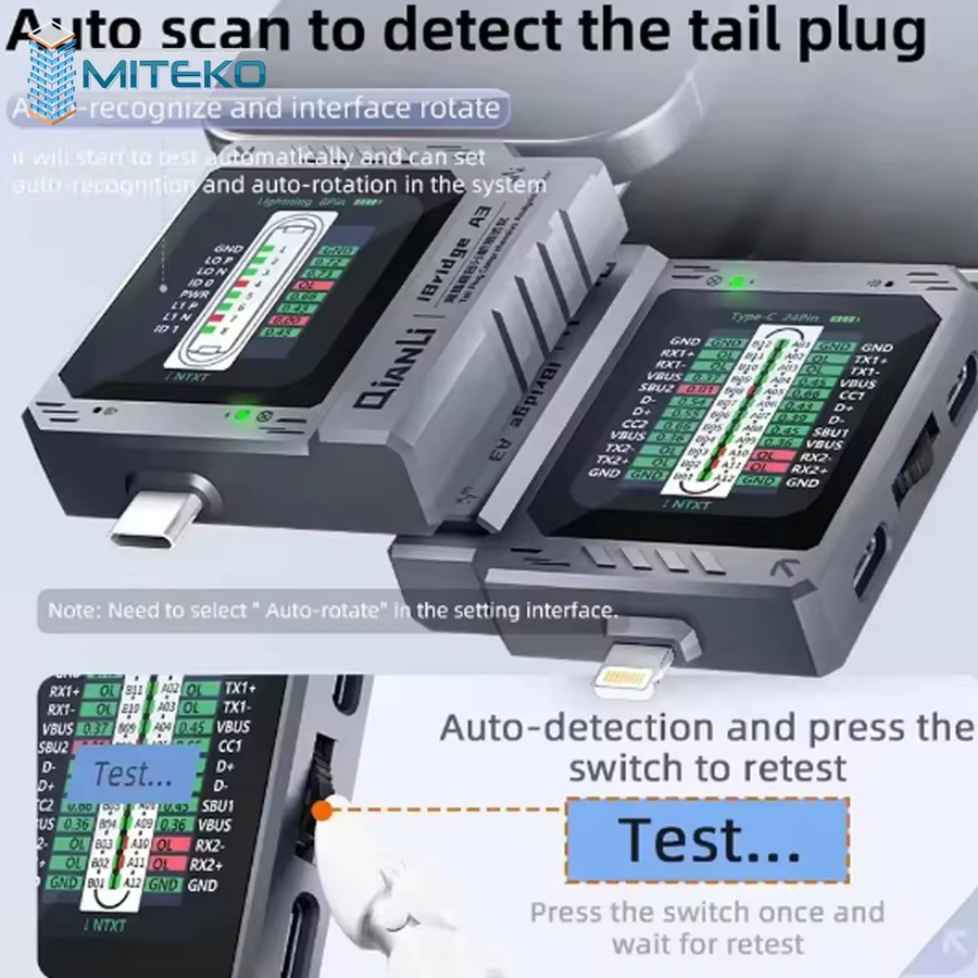 Qianli iBridge A3 Tail-Plug-Tester mit Typ-C und Lightning Schnittstelle für die automatische Analyse und Android-Diagnose - Bild 4