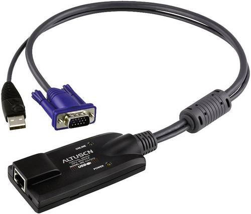 ATEN KA7570 USB KVM Adapter Kabel in Schwarz mit RJ45 auf USB 2.0 und VGA für KH1508A, KH1516A, KH2508A und KH2516A - Bild 1