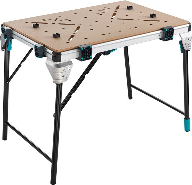 Wolfcraft MASTER work 1600 mobiler Arbeitstisch, Schwarz-Silber, B: 103,5 cm, T: 69,5 cm, H: 86,3 cm - Bild 1