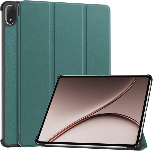 OnePlus Pad 4 Smart-Hülle aus Leder mit Dreifach-Magnet-Ständer in Grün für 13,2 Zoll - Bild 1