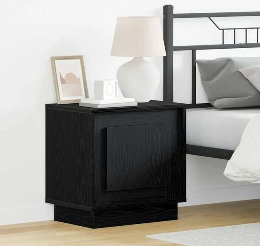 Modern minimalistischer Nachttisch aus Holzwerkstoff von vidaxl in Schwarz, B/T/H: 44 x 34,5 x 45 cm - Bild 1